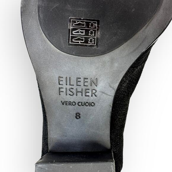 Eileen Fisher Fallon Peep Toe Lace Up Booties Women's Size 8 Black Suede 5838517 - Picture 10 of 11